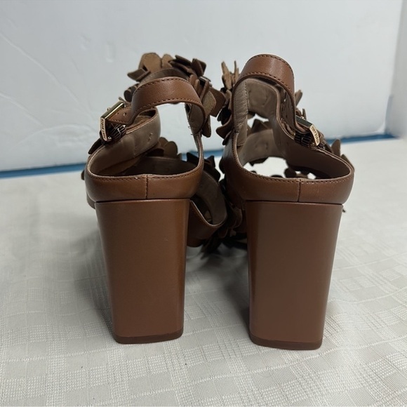 NWOB Tory Burch Women's Brown 65 mm Nappa Leather Blossom Heel Block Sandal 9.5 - Picture 7 of 16